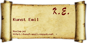 Kunst Emil névjegykártya